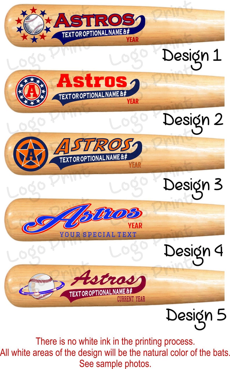 Mini Baseball Bats Astros Personalized Individually Small Etsy