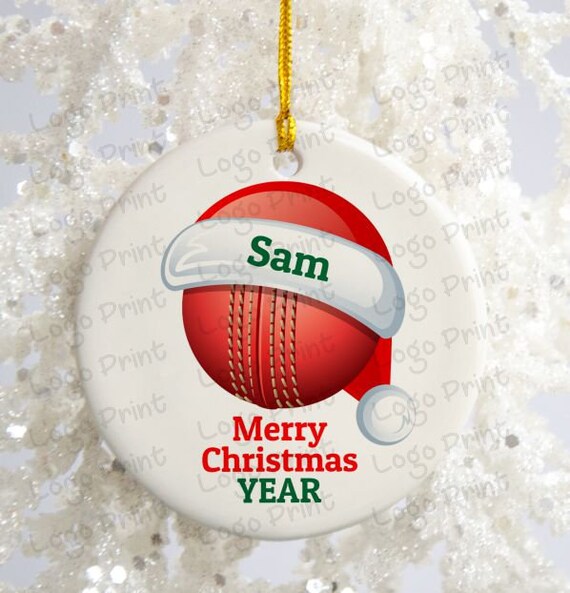 Personalized Cricket Ball Christmas Ornament Christmas Tree Etsy