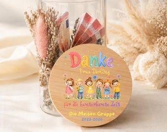 Abschiedsgeschenk Erzieherin, Personalisiertes Vorratsglas als Danke Geschenk zum Kita Abschied, Abschiedsgeschenk Kindergarten, Tagesmutter