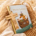 Christening Gift: My Christening Bible - Personalized Children's Bible with Wooden Christening Cross - Christening Gift for Boys, Christening Gifts for Girls, Bible product logo