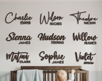 Custom Wood Name Sign: Personalized Nursery Decor, Nursery Ornament, Wall Ornament, Baby Shower Gift, Nursery Sign, Wall Sign, Custom Sign