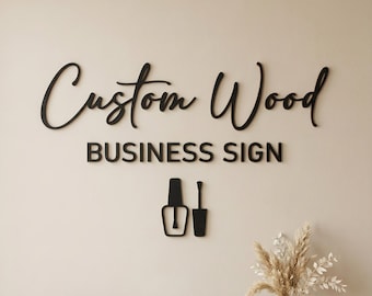 Individuelles Logo Schild für Unternehmen | Holz Business Schild, 3D Holz Wand Logo, personalisiertes Logo Schild, Ladenschild, Holz Logo Ausschnitt Büro Wandkunst