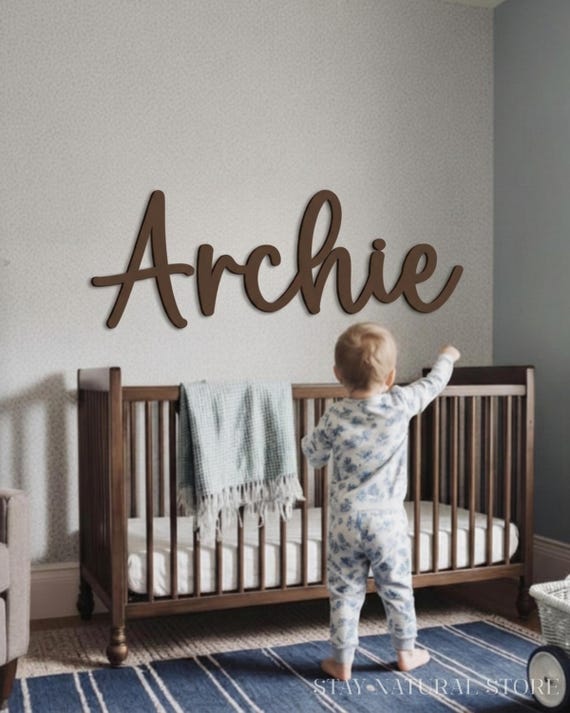 Custom Wood Nursery Name Sign: Personalized Wood Name, Custom Nursery Sign, baby name sign, Nursery Art, nursery name sign, Wooden Decor