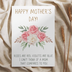 Printable Mother's Day Card, Mother's Day Card, Mother's Day Printable, Digital Mother’s Day card, Greeting card, Floral