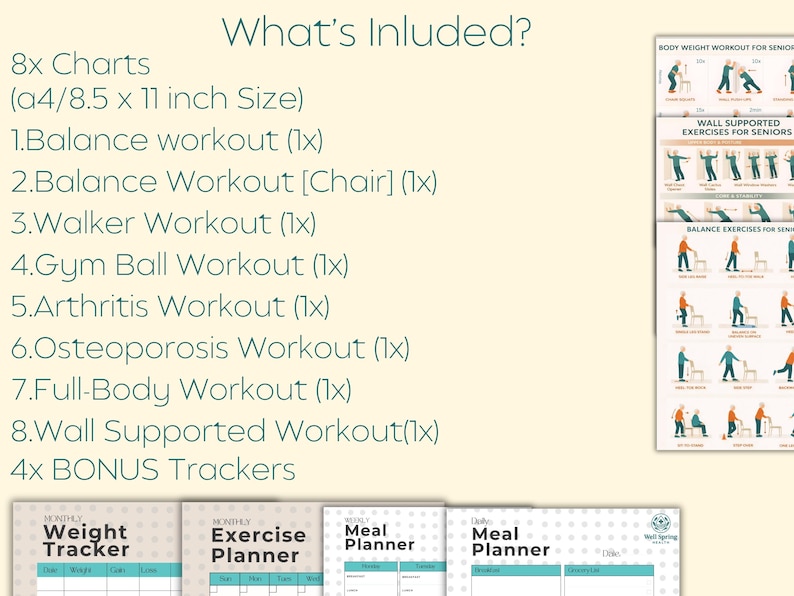 Body Falling Chart Senior Fall Prevention Exercise Bundle: Balance, Mobility, Strength ...