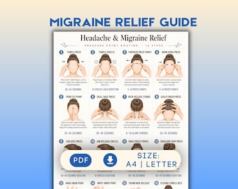 Migraine relief Massage for Headache relief Guide Headache Pressure Points Routine Massage for relaxation tension release Printable pdf