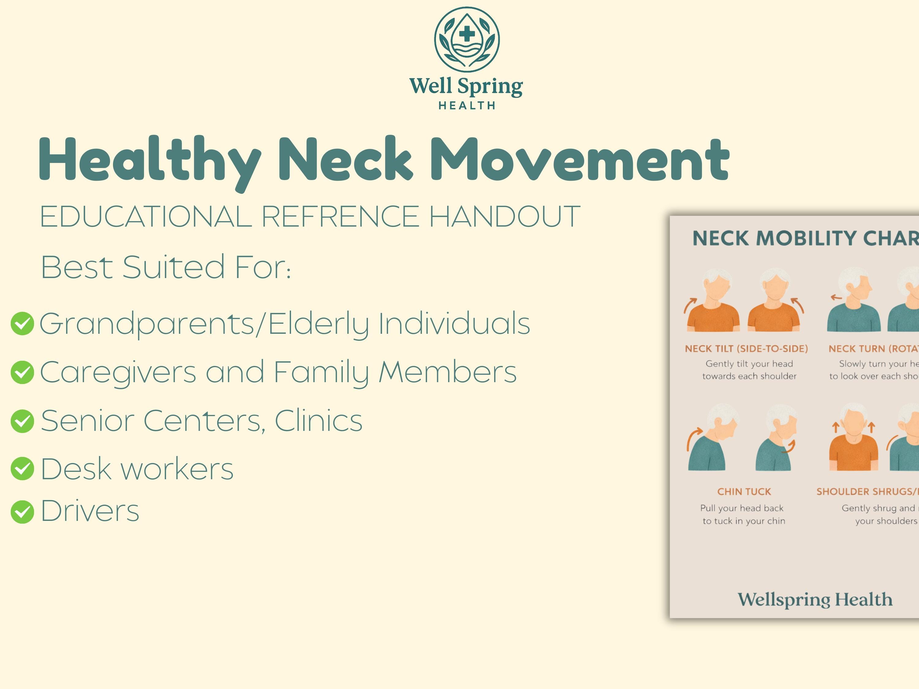 Neck Mobility Chart Printable | Neck Stretch Exercises Guide | Physical ...