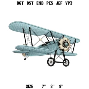 Airplane Embroidery File Vintage Plane Embroidery Design Baby Boy Embroidery Pattern Aviation Stitch Crest Heirloom Sewing Project