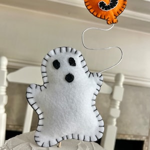 Halloween cake topper ghost first birthday orange black Halloween balloon birthday
