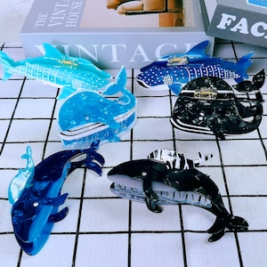 Cute Ocean Creature Creative Hair Claw Clip, Whale, Shark, Jellyfish Hair Clip, Fun Marine Animal Hair Clip, Acetate Hair Accessories, Gift