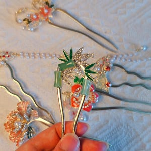 Elegant Ancient Style Flower Hairpin Tassel Step-Shaking Hanfu Bun Hair Accessories Hairpin,New Chinese Tassel Ginkgo Leaf Hairpin,Headdress