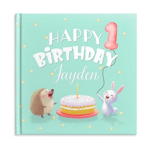 First Birthday Gift, Personalized Children's Book, Present for Kid Bday, Animal Bedtime Story, Custom 1 year old Boy Girl Keepsake Storybook