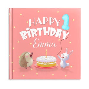 First Birthday Gift, Personalized Children's Book, Present for Kid Bday, Animal Bedtime Story, Custom 1 year old Girl Keepsake Storybook