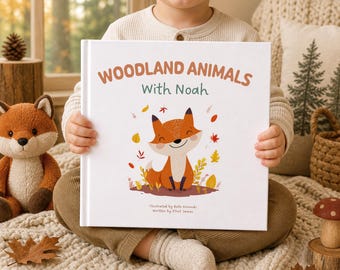 Personalized Woodland Animal Adventure Book, Custom Kids Name Story Gift for Toddler