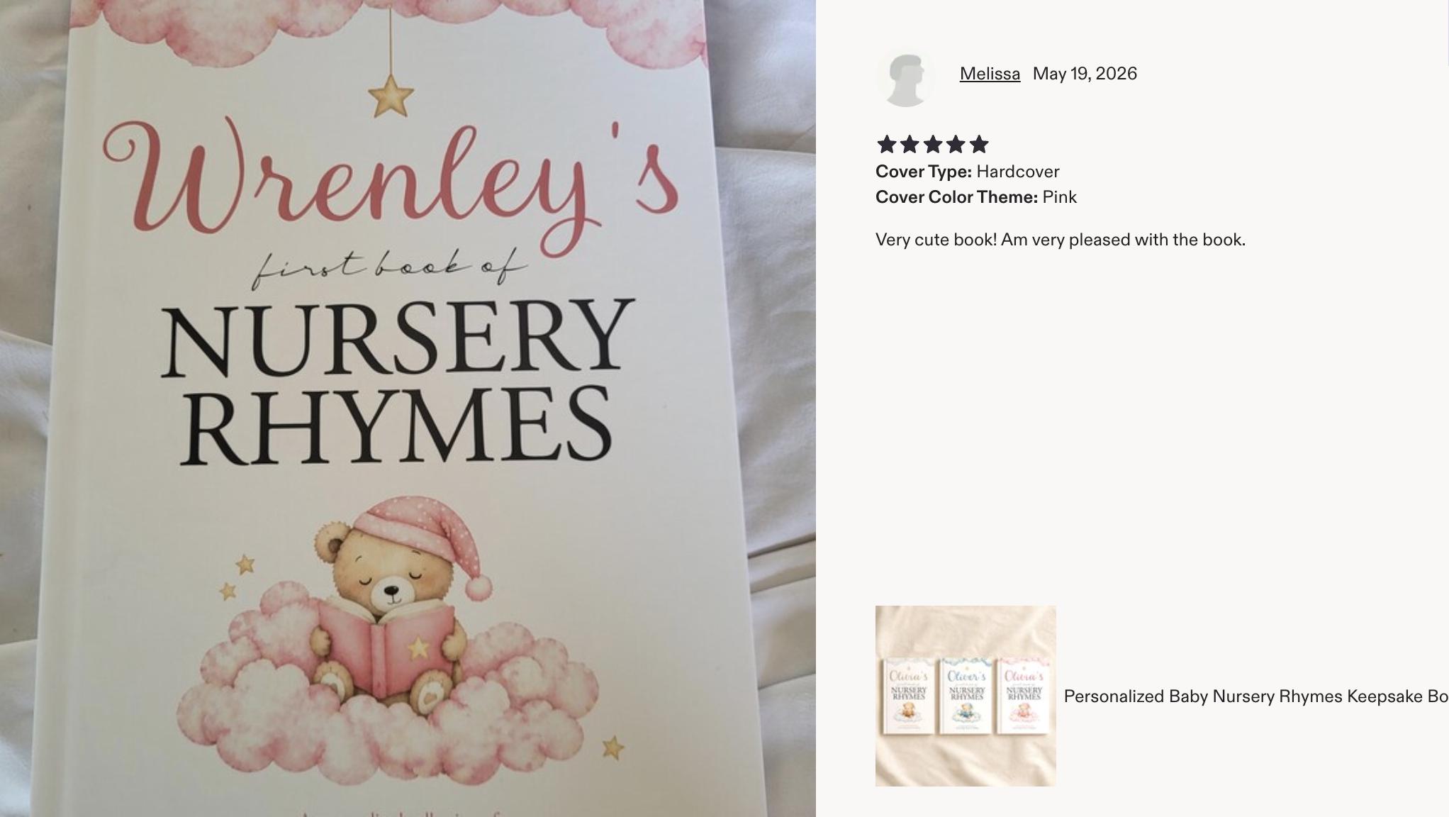 Personalized Nursery Rhymes Book for Baby – Custom Name Bedtime Story ...