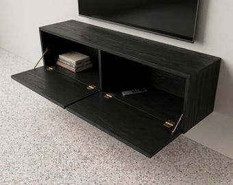 Floating TV Stand Plans 60" | Wall Mounted Media Console Storage Cabinet | CnC DXF SVG Files  Circular Saw Cut List | DiY Tv Shelf | 19mm