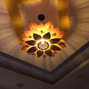 Wooden Pendant Light – Modern Wooden Lampshade, Hanging Ceiling Light Fixture, Minimalist Light SVG DXF CDR, Template for Laser Cutting