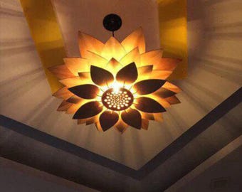 Wooden Pendant Light – Modern Wooden Lampshade, Hanging Ceiling Light Fixture, Minimalist Light SVG DXF CDR, Template for Laser Cutting