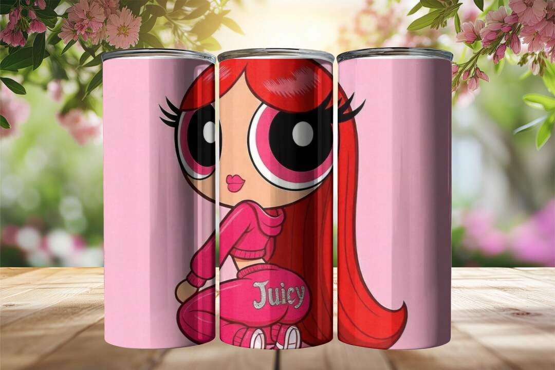 Personalized Power Puff Girl Pink Juicy 20oz Insulated Cup Custom ...