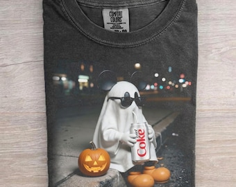 Cool Ghost Mouse PNG, Halloween Pumpkin Soda Lover Digital Download, Spooky Night Street Shirt Design, Cute Park Inspired Sublimation File