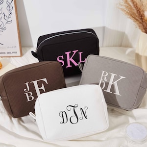 Personalized Bridesmaid Makeup Bag, Custom Cosmetic Bag with Name, Embroidered Name Makeup Bag,Monogramed Makeup Bag,Bridesmaid Proposal