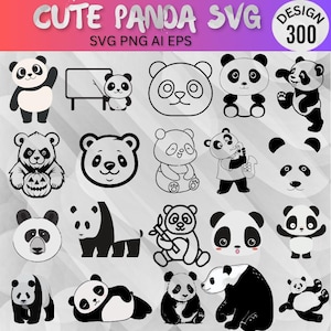 300 simpatici panda in formato SVG, maglietta panda in formato SVG, panda in formato PNG, panda che sbircia in formato SVG, panda in formato SVG, cucciolo di panda in formato SVG, animale carino in formato SVG, animale in formato SVG, clipart di panda