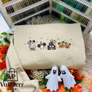 Chemise dessin animé film Halloween, chemise dessin animé souris Halloween, chemise brodée Magical Land, chemise brodée Halloween