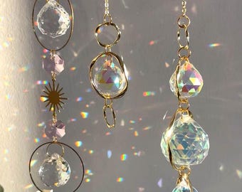 Kristall-Sonnenfänger mit Prismen Regenbogen-Lichtfänger fürs Fenster | Ästhetische Fensterdeko & Geschenkidee