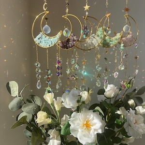 Halbmond Kristall Sonnenfänger – Magisches Lichtspiel | Fensterdeko Boho & Geschenkidee