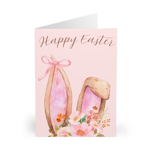 Biglietti di auguri di Pasqua coniglietto (confezione da 5) - Biglietto di auguri con motivo floreale, celebrazioni primaverili, regalo di Pasqua, set di biglietti per amici e familiari
