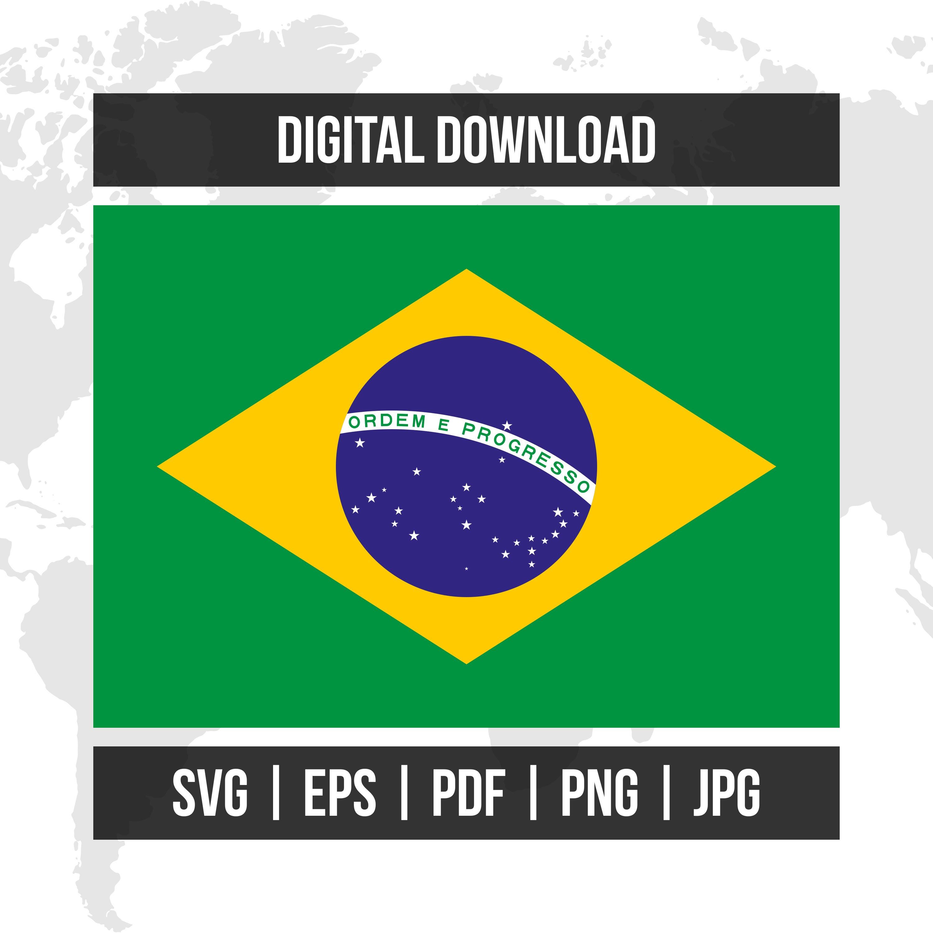 Brazil Flag | National Flag | svg eps pdf png jpg | High-Quality Vector Digital Download