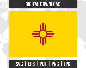 ニューメキシコ州旗 | 州旗 | 印刷可能なベクターファイル | デジタル