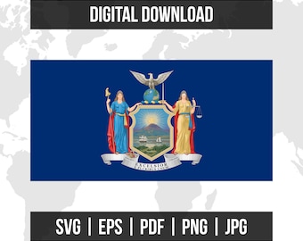 Bandera de Nueva York / Bandera del Estado / Archivos vectoriales imprimibles / Descarga digital