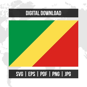 Republic of the Congo Flag | National Flag | svg eps pdf png jpg | High-Quality Vector Digital Download
