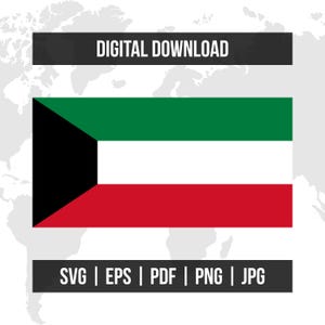 Kuwait Flag | National Flag | svg eps pdf png jpg | High-Quality Vector Digital Download
