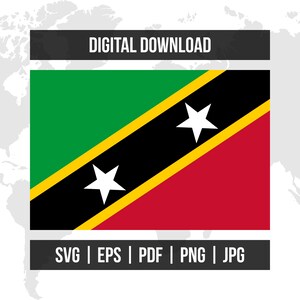 Saint Kitts and Nevis Flag | National Flag | svg eps pdf png jpg | High-Quality Vector Digital Download