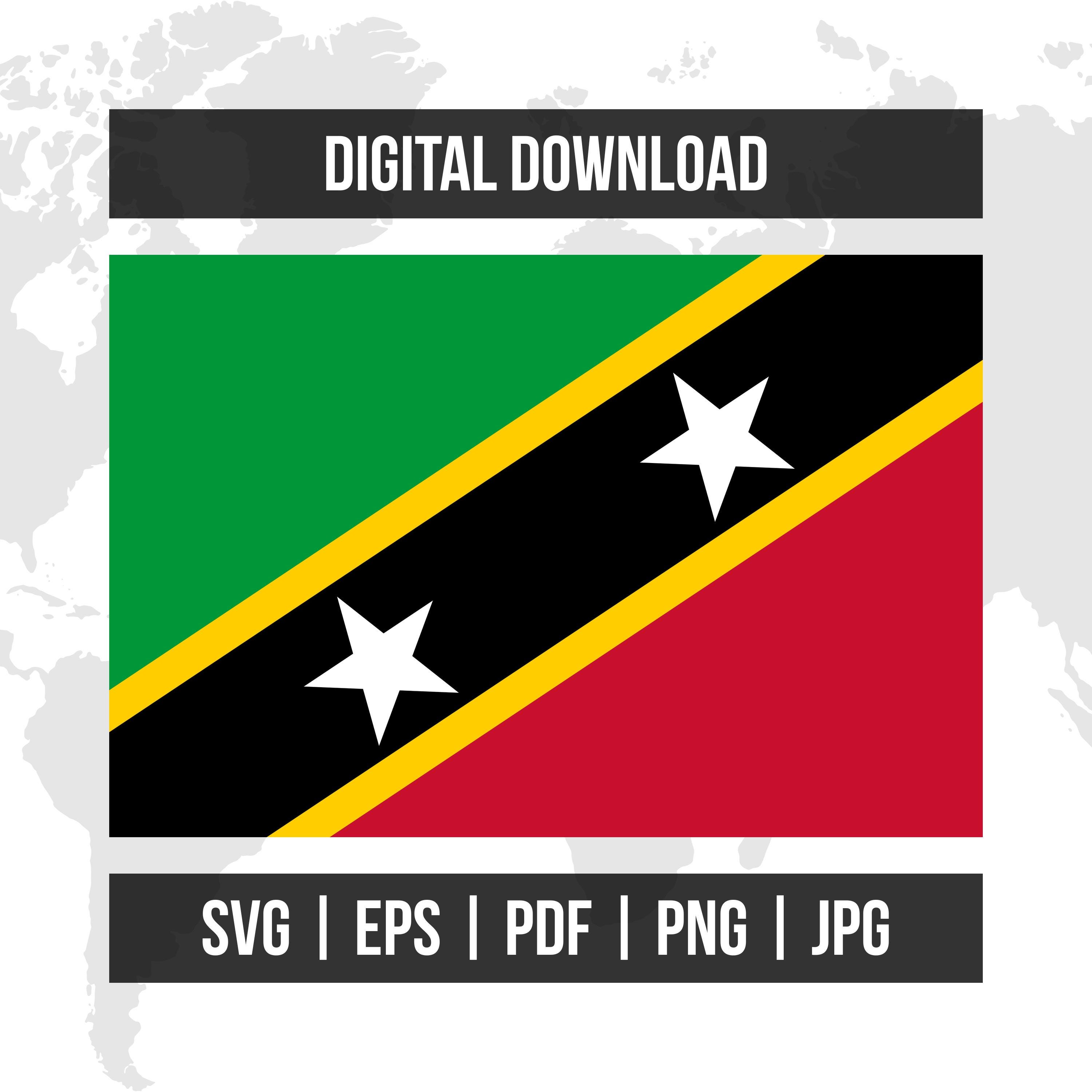 セントクリストファー・ネイビスの国旗 国旗 svg eps pdf png jpg 高品質ベクターデジタルダウンロード - 日本