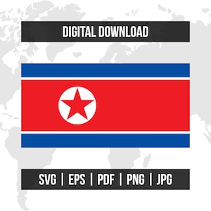 North Korea Flag | National Flag | svg eps pdf png jpg | High-Quality Vector Digital Download
