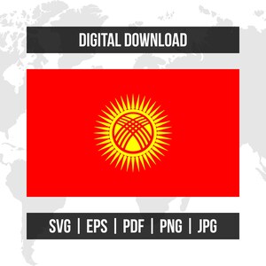Kyrgyzstan Flag | National Flag | svg eps pdf png jpg | High-Quality Vector Digital Download