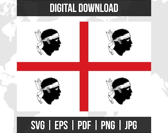 Drapeau Sardaigne | Drapeau de la région | svg eps pdf png jpg | Téléchargement numérique vectoriel de haute qualité