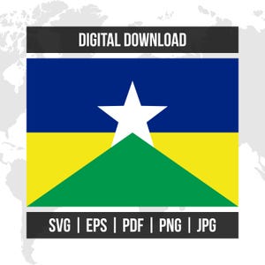 Rondonia Flag | Brazil State Flag | svg eps pdf png jpg | High-Quality Vector Digital Download