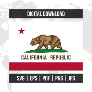 California Flag | State Flag | Printable Vector Files | Digital Download
