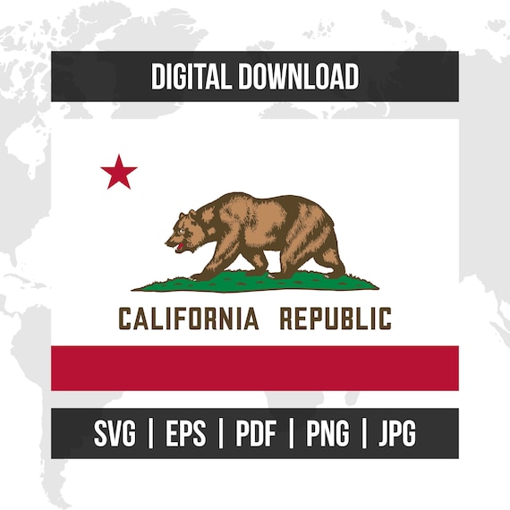 カリフォルニア州旗 | 州旗 | 印刷可能なベクターファイル | デジタル