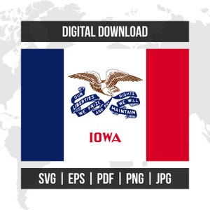 Iowa Flag | State Flag | Printable Vector Files | Digital Download