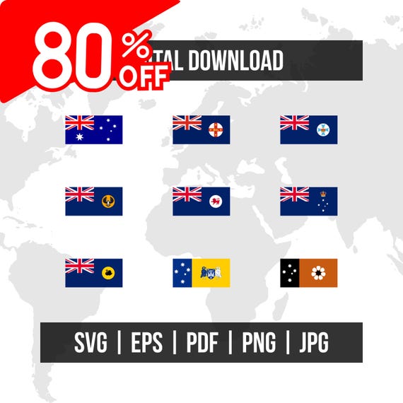 オーストラリア国旗セット（基本セット）｜国旗・地域旗｜svg、eps