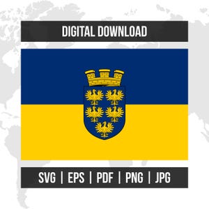 Lower Austria Flag with Coat of Arms | State Flag | svg eps pdf png jpg | High-Quality Vector Digital Download