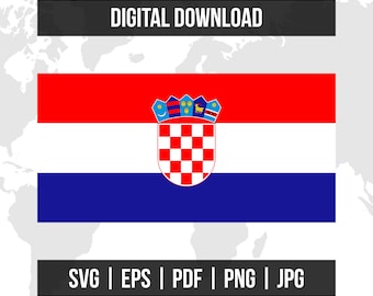 Croatia Flag | National Flag | svg eps pdf png jpg | High-Quality Vector Digital Download