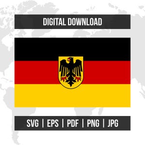 Germany Flag with Coat of Arms | National Flag | svg eps pdf png jpg | High-Quality Vector Digital Download