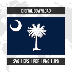South Carolina Flag | State Flag | svg eps pdf png jpg | High-Quality Vector Digital Download
