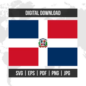 Dominican Republic Flag | National Flag | svg eps pdf png jpg | High-Quality Vector Digital Download